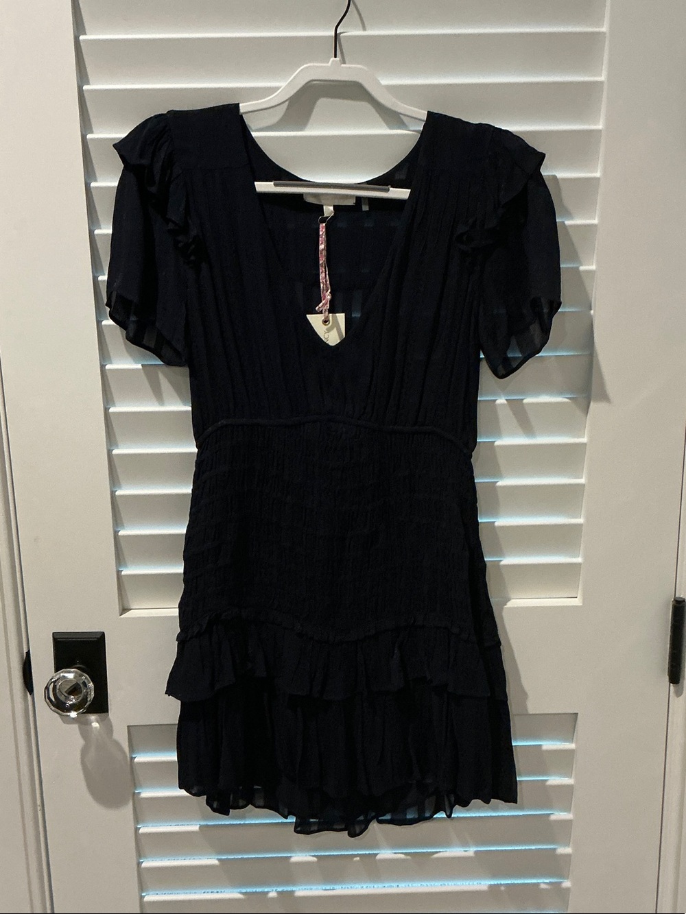 Women's black Ruffle Short Dress